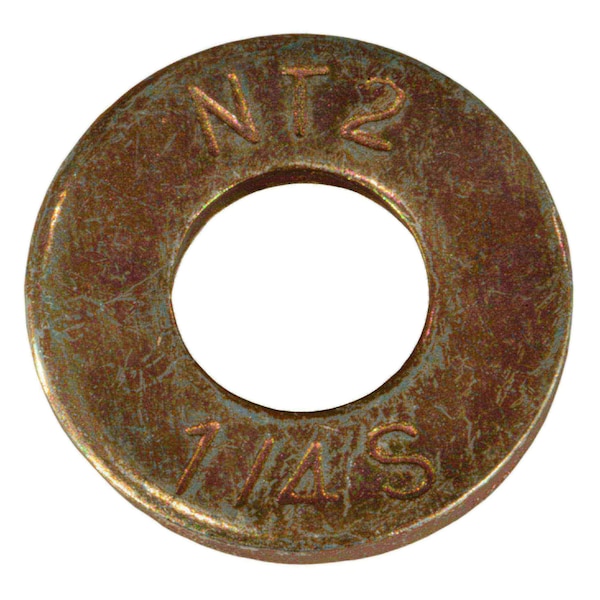 Midwest Fastener Flat Washer, For Screw Size 1/4" , Steel Zinc Yellow Finish, 50 PK 931041 - main